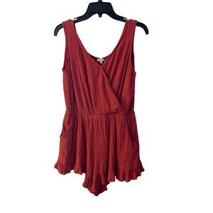 Kori American Burnt Orange Ruffled Romper Sleeveless Size M #R-5-123-10